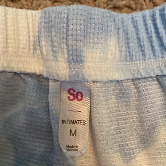SO intimates medium tie dye blue thermal pajama set boxer shorts long sleeve - Picture 7 of 7